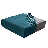 Espesar Terciopelo Funda Para Asientos De Sofá, Lavable-Azul eléctrico-3 Plazas