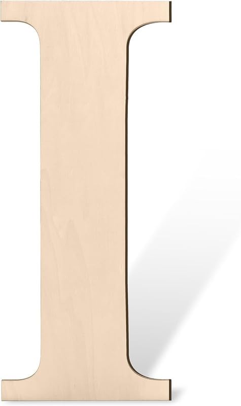 CHL Large Wooden Letter I for Home Décor, Crafts and Events | Unfinished Blank 8x6 Inch Big Alphabet Cutout | Wall Decor Wood Name Sign | DIY Art Projects for Wedding, Baby Shower, Birthday, Christmas-image-11