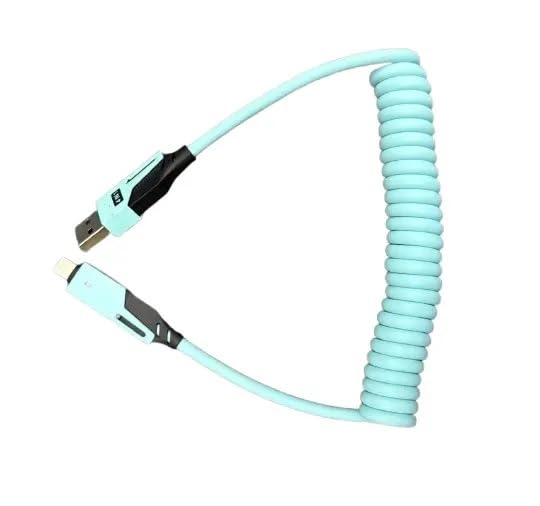 Image of 4-in-1 Fast Charging Cable 65W - USB & Type-C to Type-C /I Multi-Device Spring Coiled Charging Cable - Universal High-Speed Data Cable for iPhone, Android, iPad, Laptop & More