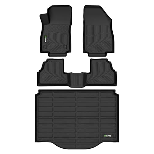 Image of HAFIDI Floor Mats & Cargo Liner Set Fit for 2014-2023 Chevy Trax & 2013-2023 Buick Encore (Not fit Encore GX) Car Mats for Trax All Weather Floor Liners TPE Custom Trax Accessories-Black