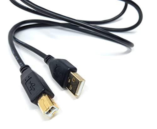 DRUT 1m USB A to B 2.0 24AWG High Speed Cable Lead for Printer Scanner, Music Instrument 3.3ft Black Gold Connectors - Image 2