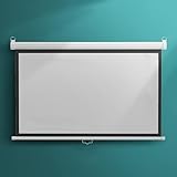 Projektionsleinwand 60 Zoll/72 Zoll – herunterrollbare, einziehbare manuelle Projektionsleinwand mit automatischer Verriegelung, Heimkino-Film- und Gaming-Projektionsleinwand, schwarzer Mask