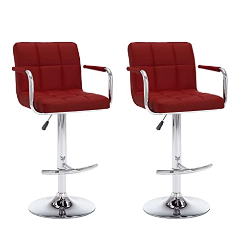 Tabourets de bar rouge vin pour comptoir de cuisine et salon design en lot