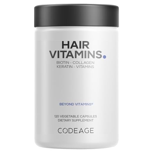 Codeage Hair Vitamins 10000 mcg Biotin, Keratin, Collagen, Vitamin A, B12, C, D3, E, Zinc, Inositol - Hair Care Support for Strength, Thickness Growth - Healthy Hair Supplement Pills - 120 Capsules