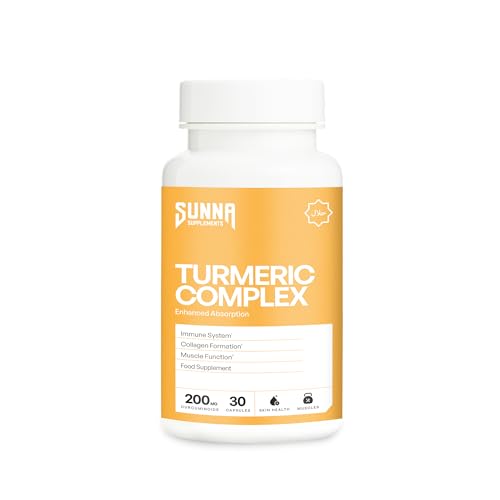 Sunna Supplements Turmeric Curcumin Capsules with Black Pepper
