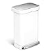 Produktbild simplehuman - rechteckiger Recycler mit Beutelfach 45 Liter, weißer Edelstahl M
