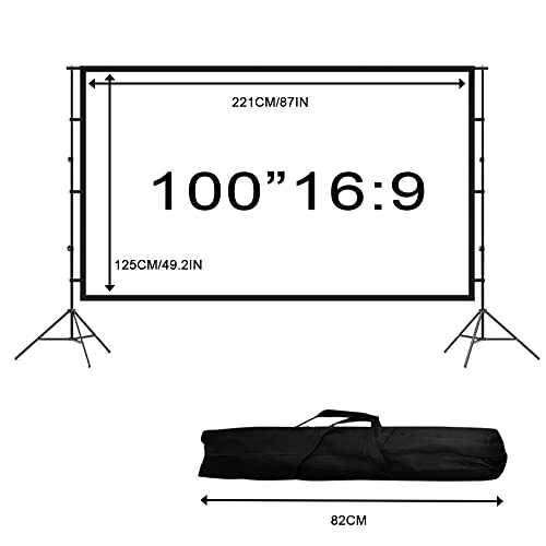 Pantalla para proyector plegable con trípode 100 pulgadas miniatura 7