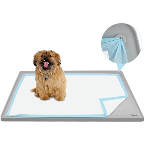 Dog Pee Pad Holder Tray,Silicone Puppy Pad Holder, 24" x 24" No Spill Raised Lip High Edge Portable, Leak-Proof Mat Holder for Dog Training Pads,Square Potty Trays for Home Floor Protection Cover