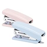 JQYXSS 2 PCS Mini Stapler Desktop Stapler Novelty Creative Stationery for School and Office(Pink and...
