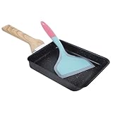 STOBAZA Sartén Japonesa para Tortillas Tamagoyaki Antiadherente con Mango Ergonómico Resistente al Calor para Desayuno Cocina Rápida y Fácil Limpieza con Espátula de Silicona