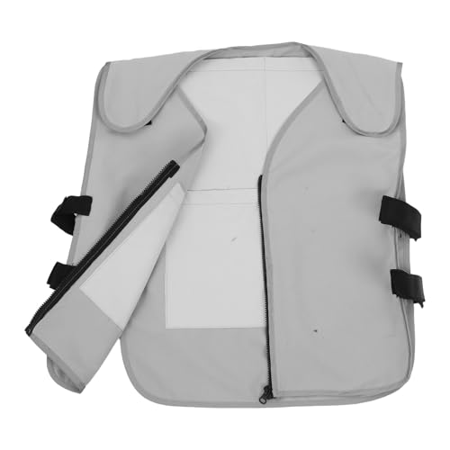 Gilet rafraîchissant grande taille gris tissu léger avec poches de glace