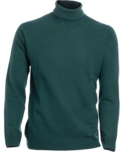 Col roulé pour homme en pure laine fine jauge 12 tricoté classique