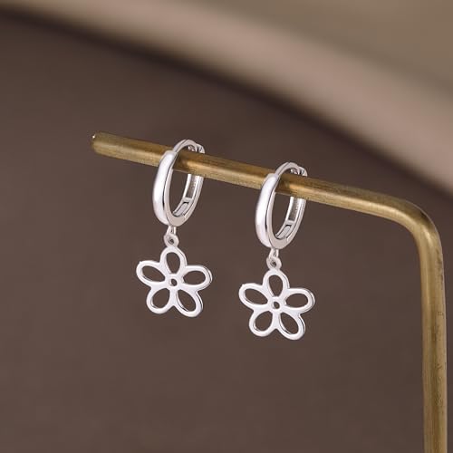 Sluynz SSE517 Solid 925 Sterling Silver Flower Hoop Earrings thumb #5