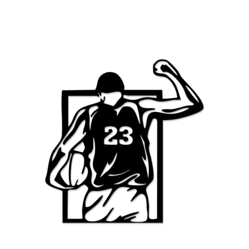 Basketball Player Number 23 Metal Wall Art WallArt Decor Metal Outdoor Decor Metal Signs Modern Minimalist Aesthetic Artwork Trendy Wall Decoration For Living Room Bedroom Office 12in