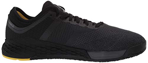 Reebok Nano 9 Cross Trainer Masculino, Preto/cinza verdadeiro/amarelo tóxico, 9