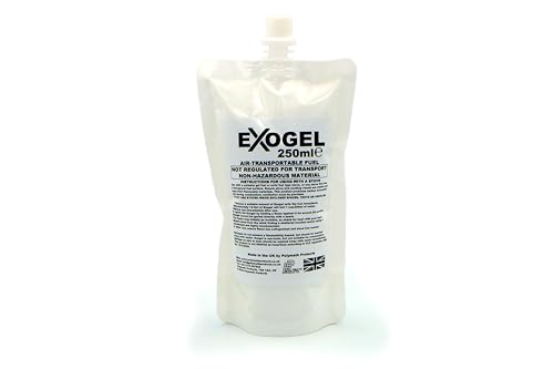 Exogel Camping Stove Gel Fuel. Versatile, odourless fuel with high energy density. Non-hazmat and air-transportable, ideal for hiking, travel and home emergencies. UK-Made. (1x 250ml)