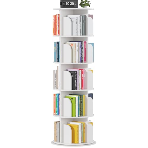 Revolving 5-Tier Bookshelf for Smart Storage Solutions