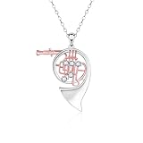 Französische Horn-Halskette für Damen – 925er Sterlingsilber...