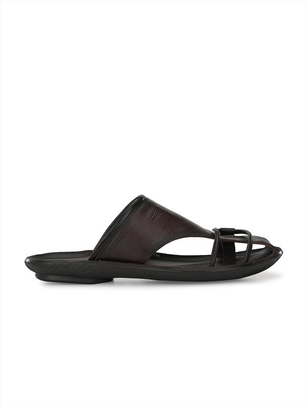 Image of HITZ Men's Brown Leather Casual Slippers