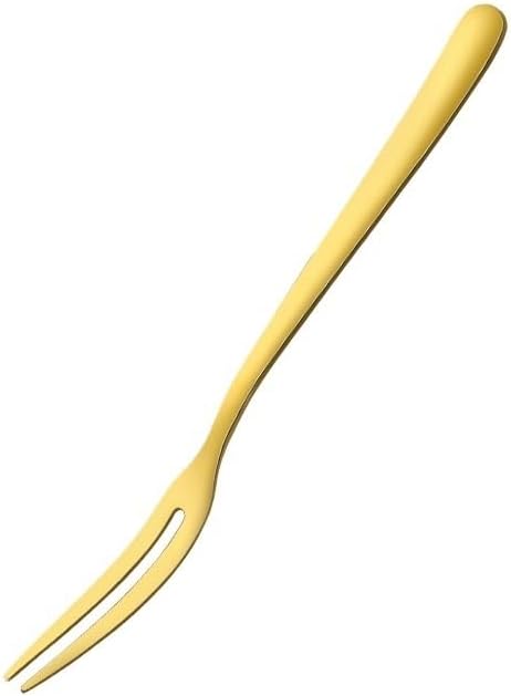 Silverware Set, 1/4/6/8 Pieces 304 Fruit Fork For Home Hotel Dessert Fork Home Moon Cake Fork (Color : Gold, Size : 8Pcs)