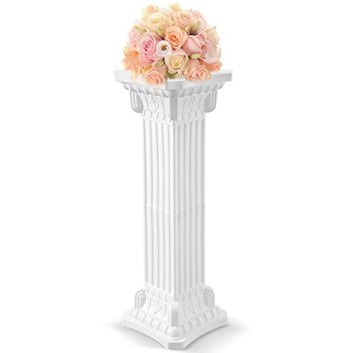 GANAZONO Colonna Romana Statua Colonna Greca - Piedistallo Alto Colonna Bianca Colonna di Fiori per Matrimonio - 35 X 12 Piedistallo Piedistallo Pilastro Decorazioni per Matrimoni Greci