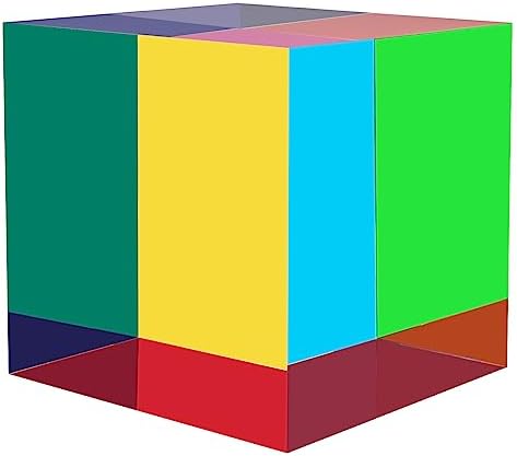 CMYCUBE CMY Color Cube, 2.75 inch (70mm) Acrylic Multi-Color Cube Prism for Physics Education Learning and Office Desktop Decor, Scientific Toys and Gifts for Kids