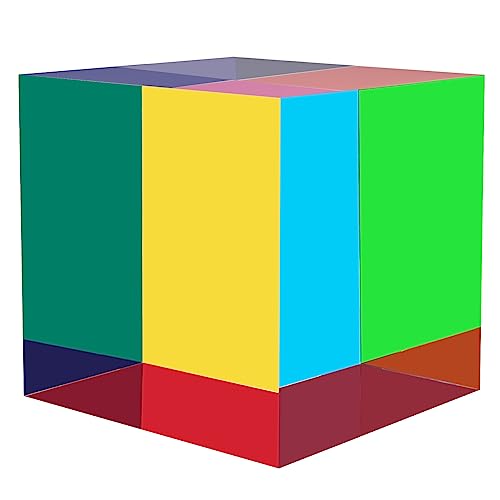 Cmycube Cmy Color Cube, 2.75 Inch (70Mm) Acrylic Multi-Color Cube Prism For Physics Education Learning And Office Desktop Decor, Scientific Toys And Gifts For Kids #TOP22