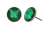  Konplott: Ohrstecker Black Jack green very big, große runde klassische Kristall-Ohrstecker in grün, für Damen/Frauen