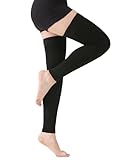 MGANG Thigh High Leg Sleeve 20-30 mmHg Graduated Compression with Grip Top, Medical Compression Stockings for Men and Women, with Varicose Veins, Lymphedema, Swelling & Venous Insufficiency, Black L