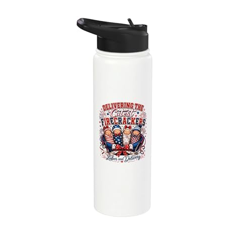 Patriotic Nurse 4th of july Labor & Delivery Fourth of July Stainless Steel Insulated Water Bottle