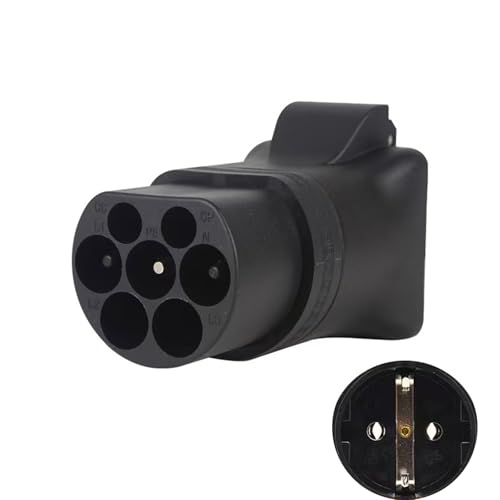 Adaptador tipo 2 a Schuko, 3500 W, 16 A, 220 V, tipo 2, adaptador de carga para bicicletas eléctricas, scooter, sillas de ruedas eléctricas, tipo 2, cargador de coche