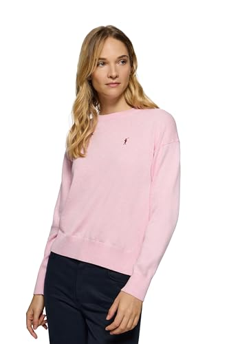 Polo Club Maglione in Maglia con Scollo Tondo e Logo