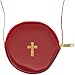 Red Round Burse with Gold-Tone Cross | 3.5
