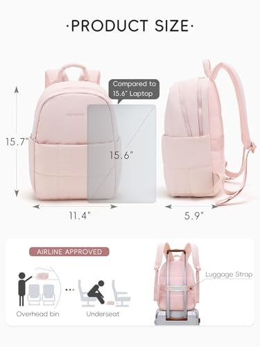 Image of WESTBRONCO Puffer Laptop Backpack for Women Travel Backpack for Women Airplane Approved Backpack with 16'' Laptop Compartment