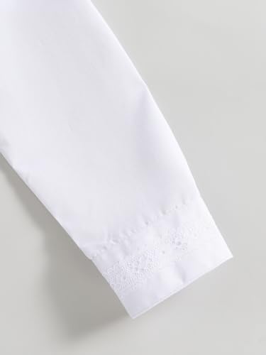 Image of Girls' Long Sleeve Peter Pan Collar Shirt Girls School Uniform Shirts