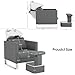 BarberPub Backwash Shampoo Ceramic Bowl and Chair Set for Salon for Hair Stylist, Adjustable Hair Wash Bowl Unit Station for Spa Beauty Salon Barbershop 9093 (Grey)