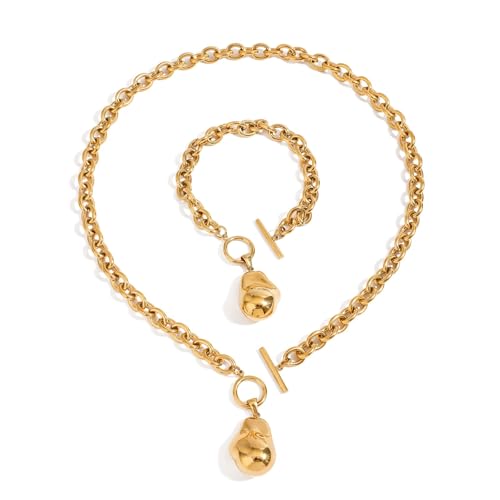 Collier en acier inoxydable avec pendentif irrégulier pour femme chic
