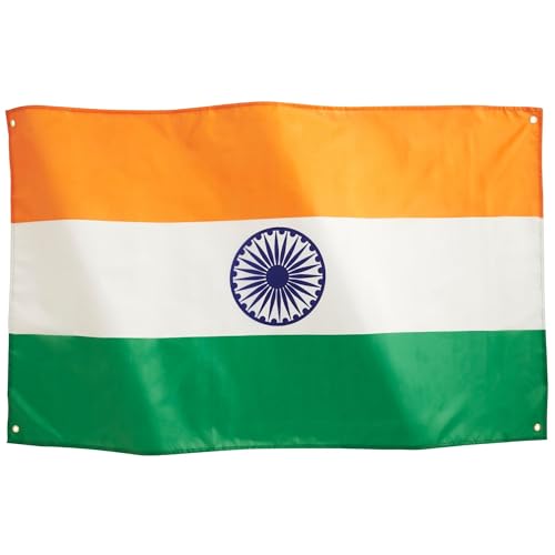Runesol Drapeau Indien, 91x152cm, 3ft x 5ft, 4 œillets, œillet en Laiton Dans Chaque Coin, Bannière Indienne, Tamil New Year, Vishu, Bohag Bihu Holiday, Biju Festival, Cricket
