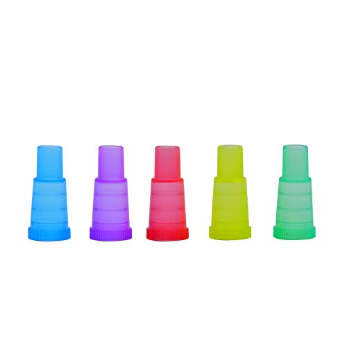 Hookah Tips Disposable Shisha Mouth Tip Individual Wrapped Mix Colors Glossy Hookah Hose Filter for Most Hookah Mouthpiece Handles BPA-Free Plastic Big Tunnel for Better Air Flow - No Burrs (Tips-A)