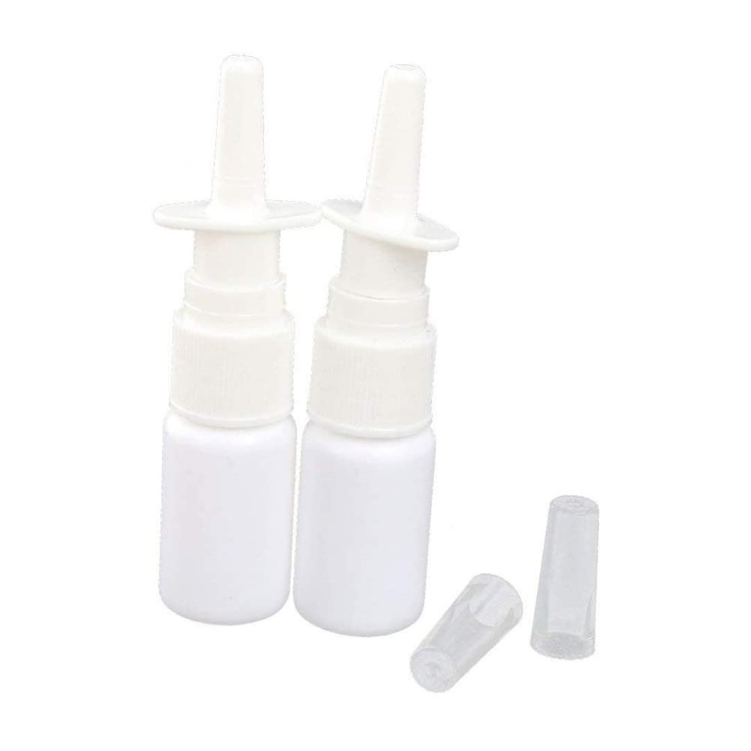 Nidone White 2Pcs Empty Refillable Plastic Medical Nasal Spray Bottles Pump Sprayer Container Vial Pot For Saline Water Wash Applications Plastic Bottles