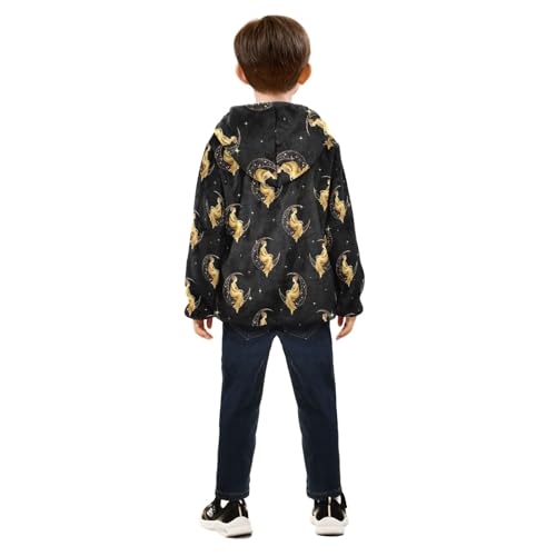 CHIFIGNO Elegant Lady Moon Boys Thick Soft Sweatshirt Jacket with Polar Fleece Lining 3T4