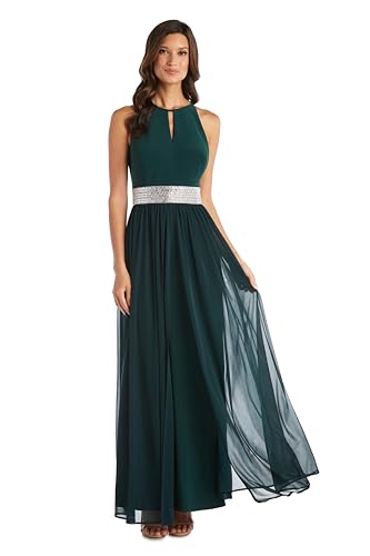 Image of Halter Maxi Dress W /Rhinestone Waist & Flowing Car Wash Skirt