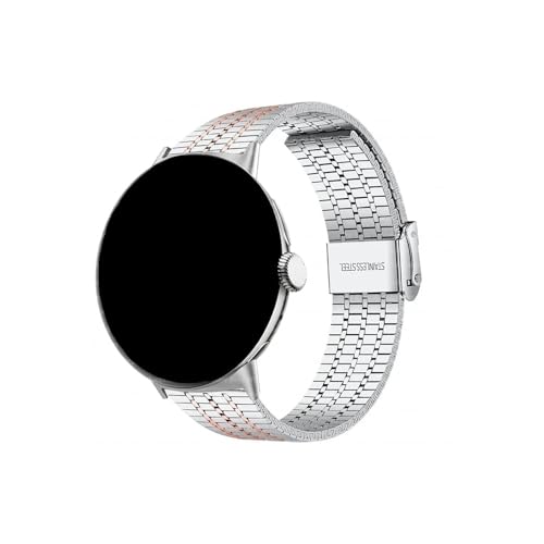 Asteid(�A�X�e�C�h) �X�e�����X�X�`�[���r���v�o���h Google Pixel Watch3 45mm/ 3 2 1 41mm�Ή� �����p���^���E�H�b�`�X�g���b�v (�V���o�[�V���o�[�S�[���h�APixel Watch 3 45mm)