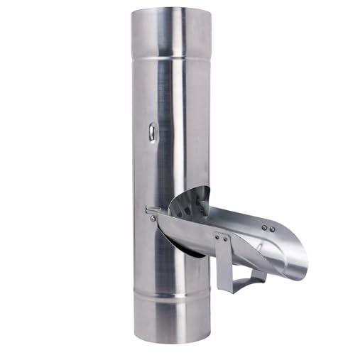 Baumeister.tech Regenrohrklappe mit Sieb für Fallrohr DN100 Fallrohrklappe aus Titanzink Regenwasserklappe Dichtheit und effizienter Betrieb des Rinnensystems für Dachrinnengröße 100 mm Nennweite