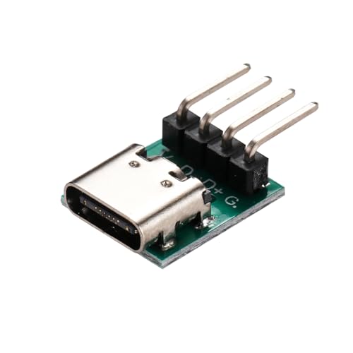 Teansic 10 PCS Type-C Female Test Board PCB Socket with Bent Pin,2.54 Pitch 16P USB3.1 Connector for Data Transfer - Thumbnail 4