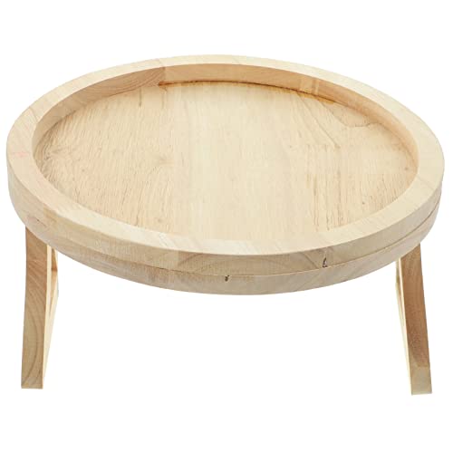IWOWHERO Couch Cupholder Tray Wooden Sofa Arm Tray Foldable Snack Holder for Bedroom