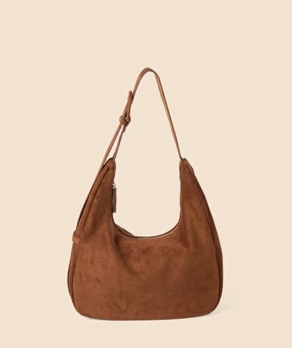 Retro Suede Purse Tote Handbag Hobo Bags for Women Slouchy Hobo Bag Fall Purse Shoulder Bag College Travel 20252