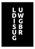 Premium Poster Stadt LUDWIGSBURG | Städtemotiv, Typografie | DIN A4 21x30cm, schwarz/weiß, 3 seidenmattes Premiumpapier, Qualitätsfarben | Dekoration für Zuhause | Nachhaltig & ressourcenschonend
