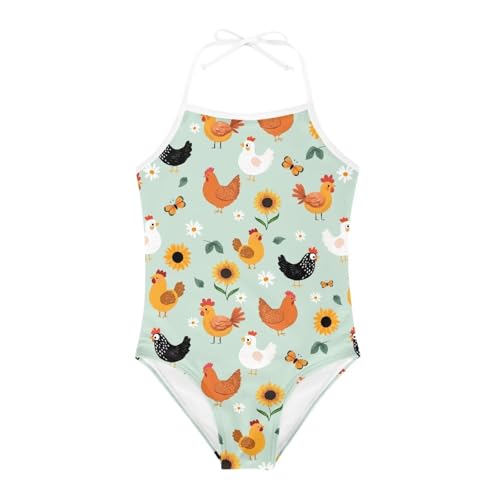 Image of ELEQIN Cartoon Animal Cute Girls One Piece Swimsuit Adjustable Swimwear for 3Y-10Y