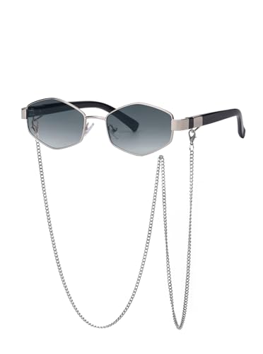 Sunglasses Womens Trendy Metal Frame, 56mm Beach Vacation Essentials &UV 400 Protection Lens(7506)